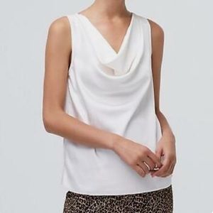 J Crew Factory Blouse, Size M, Cowl Neck, White